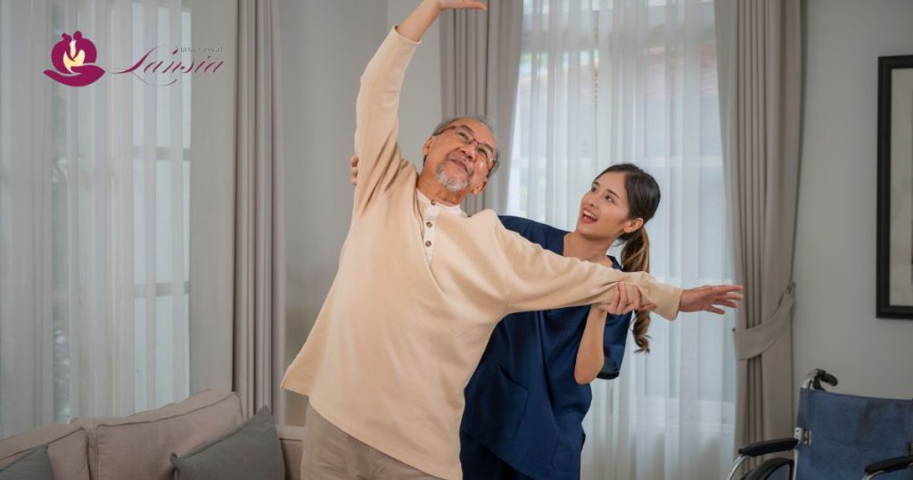 ilustrasi perawatan lansia di rumah